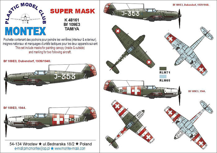 Montex MXK48161 1:48 Messerschmitt Bf-109E-3
