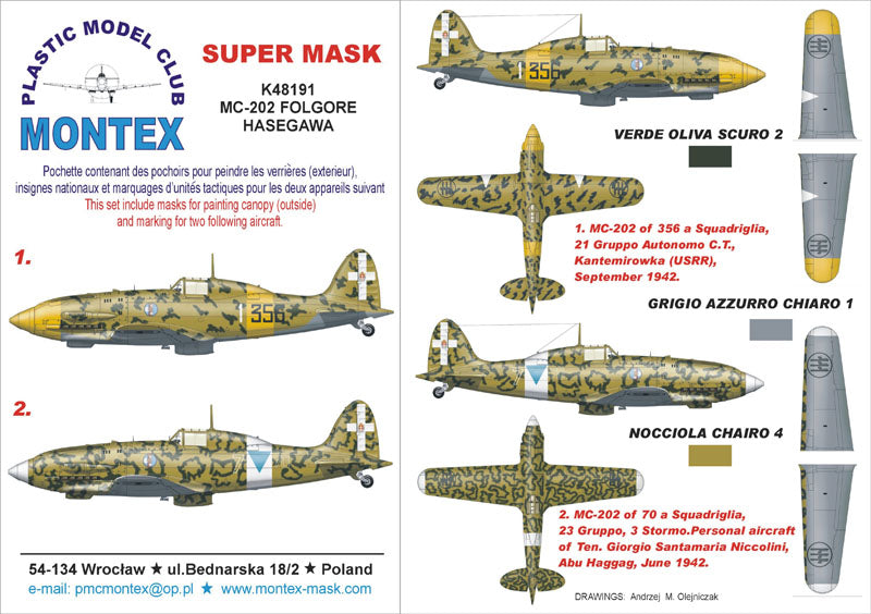 Montex MXK48191 1:48 Macchi C.202 1 canopy mask