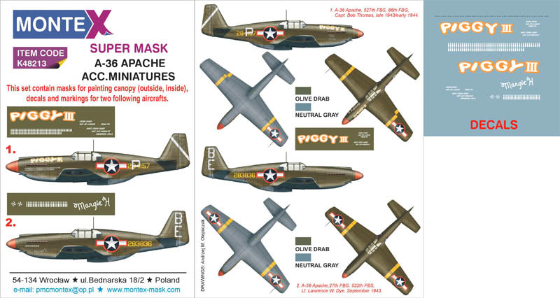 Montex MXK48213 1:48 North-American A-36A Apache Mustang