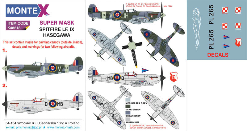 Montex MXK48218 1:48 Supermarine Spitfire Mk.IXc/Mk.IXe