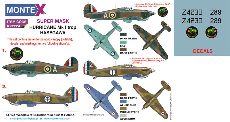 Montex MXK48224 1:48 Hawker Hurricane Mk.I trop