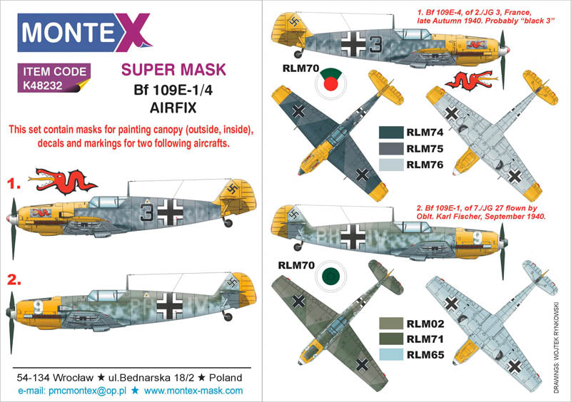 Montex MXK48232 1:48 Messerschmitt Bf-109E-1/4