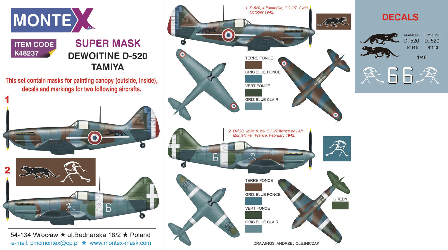 Montex MXK48237 1:48 Dewoitine D.520