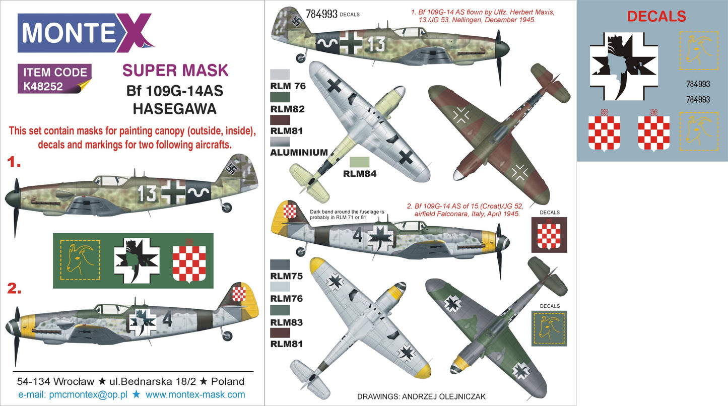 Montex MXK48252 1:48 Messerschmitt Bf-109G-14AS