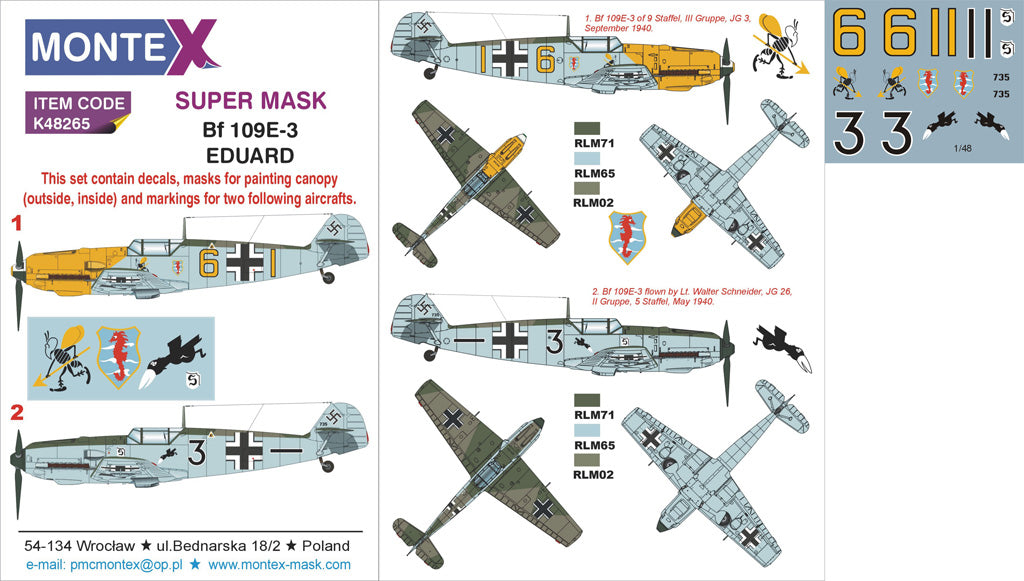 Montex MXK48265 1:48 Messerschmitt Bf-109E-3