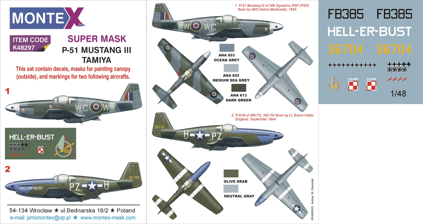 Montex MXK48297 1:48 North-American P-51B Mustang III