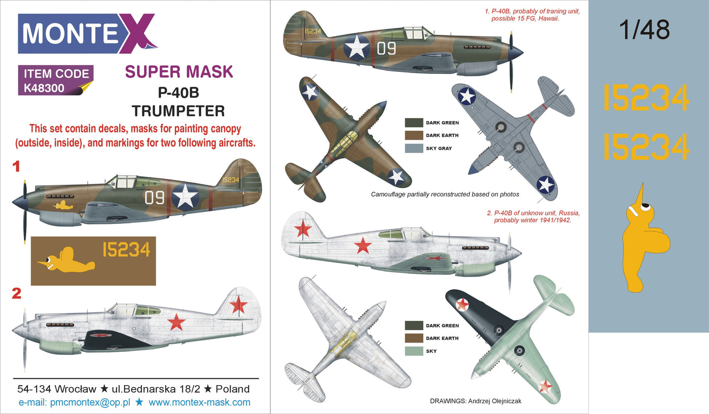 Montex MXK48300 1:48 Curtiss P-40B Tomahawk