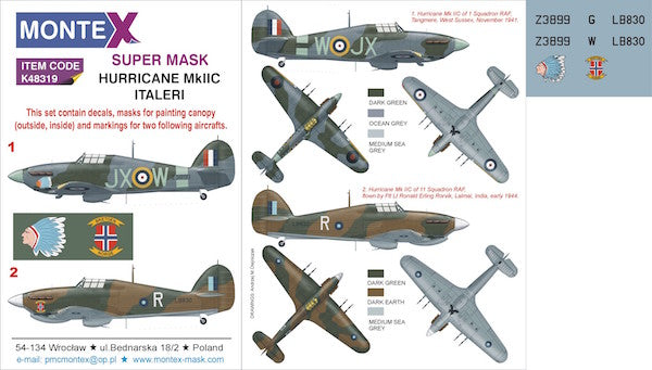 Montex MXK48319 1:48 Hawker Hurricane Mk.IIC