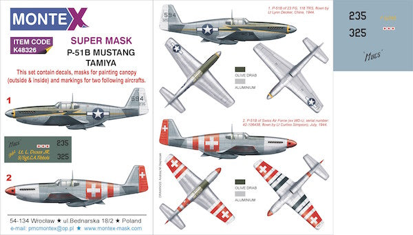 Montex MXK48326 1:48 North-American P-51B Mustang