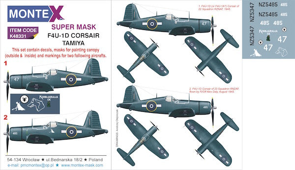 Montex MXK48331 1:48 Vought F4U-1D Corsair