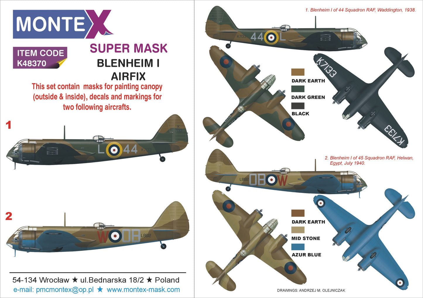 Montex MXK48370 1:48 Bristol Blenheim Mk.IF RAF