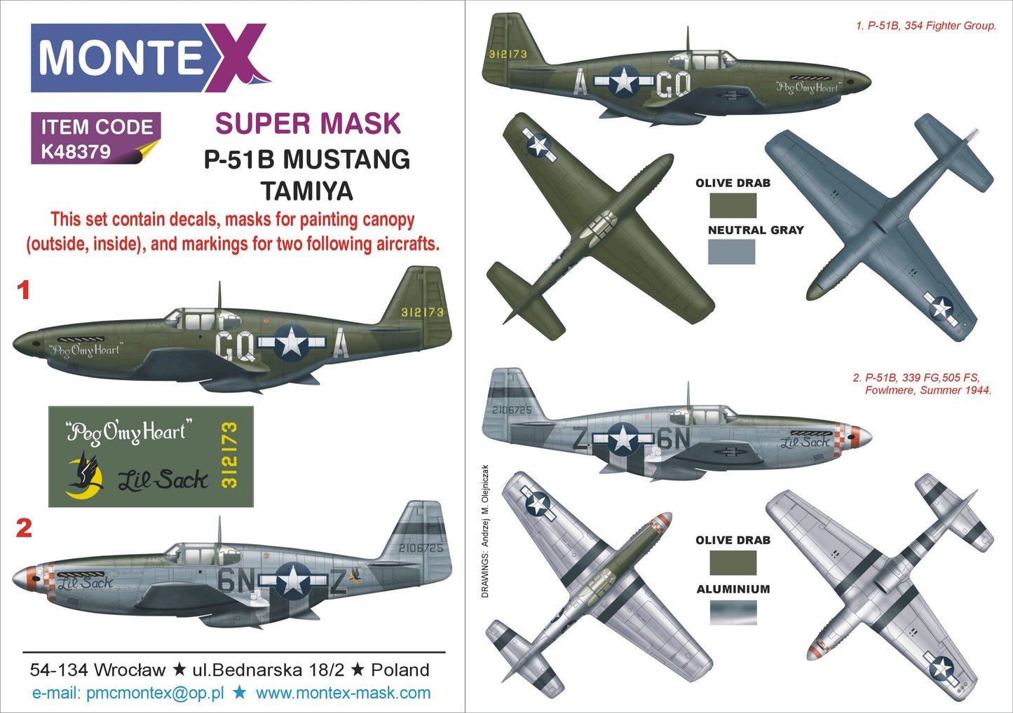 Montex MXK48379 1:48 North-American P-51B Mustang