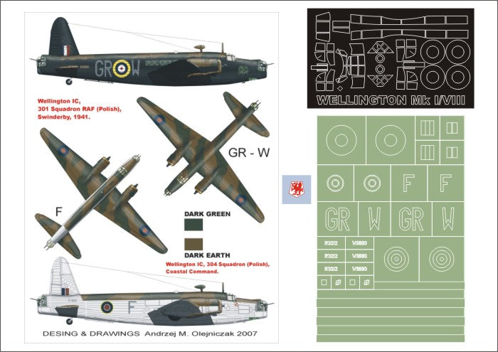 Montex MXK72003 1:72 Vickers Wellington Mk.IC 1 canopy mask