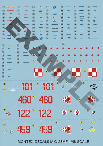 Montex MXMD4803 MiG-23MF Decals & Markings 1:48