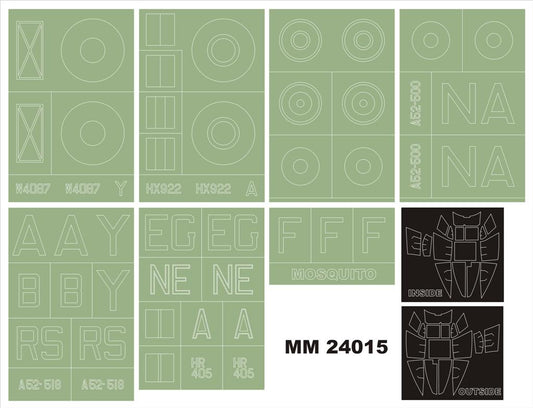 Montex MXMM24015 1:24 de Havilland Mosquito NF.II/FB Mk.VI canopy masks