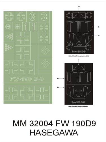 Montex MXMM32004 1:32 Focke-Wulf Fw-190D-9 canopy frame paint masks