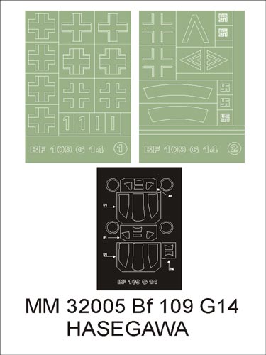 Montex MXMM32005 1:32 Messerschmitt Bf-109G-14 canopy frame paint masks