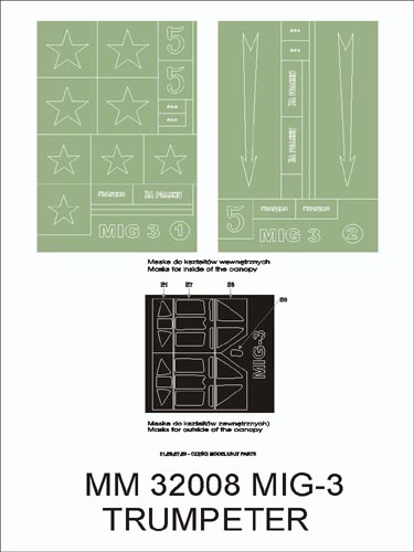 Montex MXMM32008 1:32 Mikoyan MiG-3 canopy frame paint masks