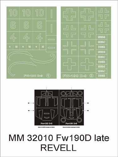 Montex MXMM32010 1:32 Focke-Wulf Fw-190D-9 late canopy frame paint masks