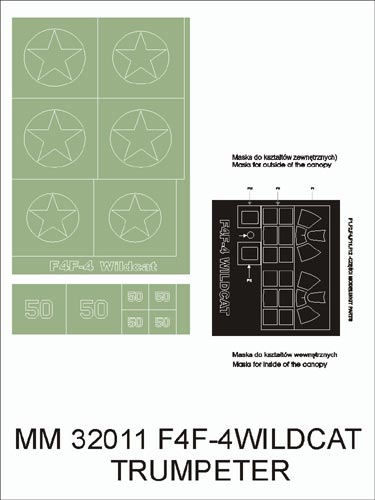 Montex MXMM32011 1:32 Grumman F4F-4 Wildcat canopy frame paint masks
