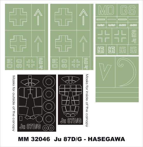 Montex MXMM32046 1:32 Junkers Ju-87G 'Stuka' canopy frame paint masks
