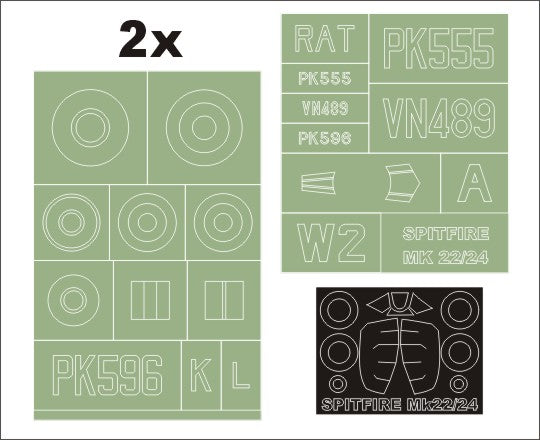 Montex MXMM32075 1:32 Supermarine Spitfire Mk.22/24 1 canopy frame paint masks