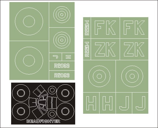 Montex MXMM32080 1:32 Bristol Beaufighter Mk.IF 1 canopy frame paint masks