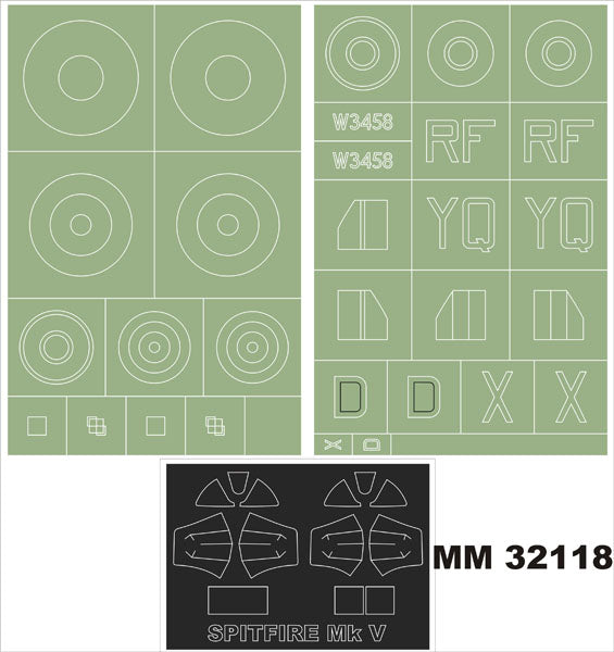 Montex MXMM32118 1:32 Supermarine Spitfire Mk.VB canopy frame paint masks