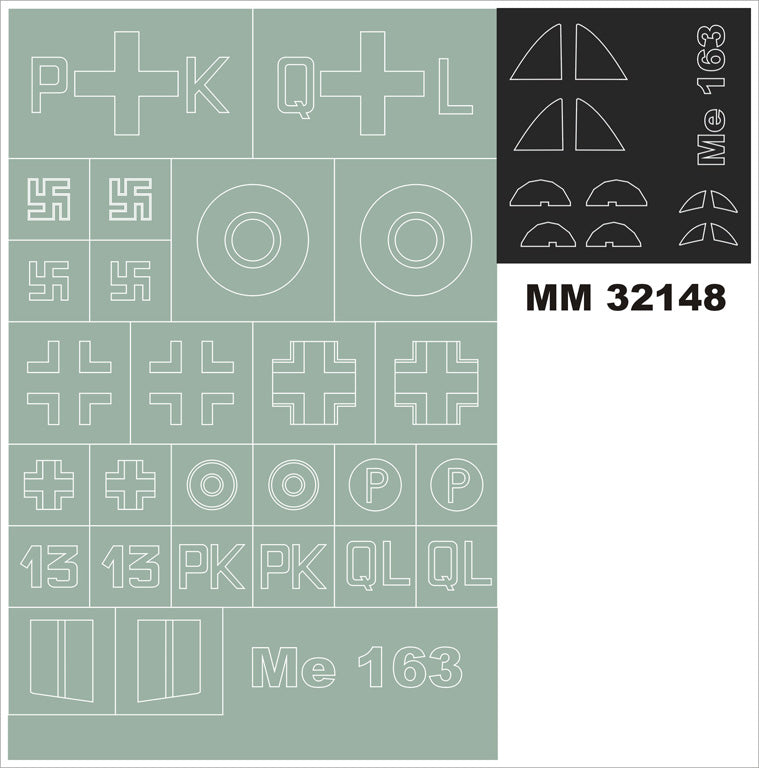 Montex MXMM32148 1:32 Messerschmitt Me-163B Komet canopy frame paint masks