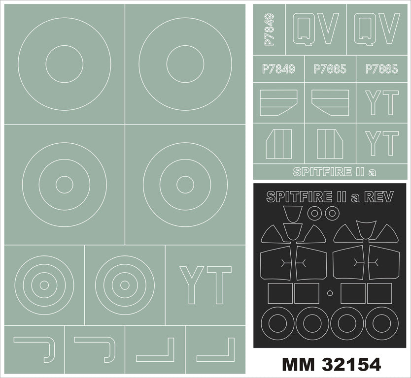 Montex MXMM32154 1:32 Supermarine Spitfire Mk.IIa 2 canopy frame paint mask