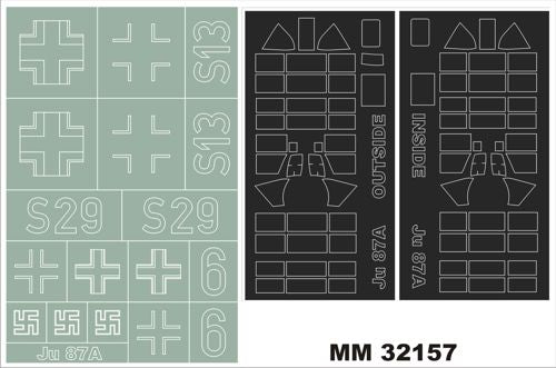 Montex MXMM32157 1:32 Junkers Ju-87A 'Stuka' 2 canopy frame paint mask