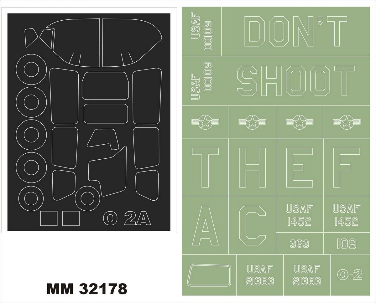 Montex MXMM32178 1:32 Cessna O-2 Skymaster 2 canopy frame paint masks