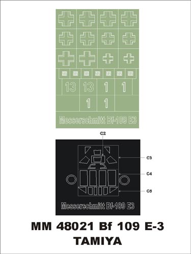 Montex MXMM48021 1:48 Messerschmitt Bf-109E-3 canopy frame paint masks