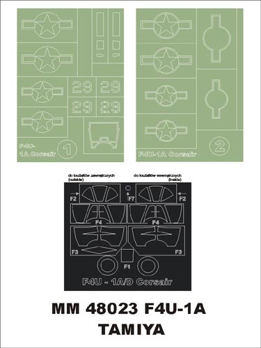Montex MXMM48023 1:48 Vought F4U-1A Corsair canopy frame paint masks