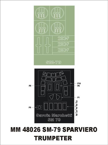 Montex MXMM48026 1:48 Savoia-Marchetti SM.79 1 canopy frame paint masks