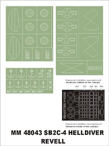 Montex MXMM48043 1:48 Curtiss SB2C Helldiver canopy frame paint masks