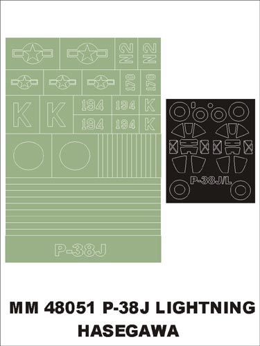 Montex MXMM48051 1:48 Lockheed P-38J Lightning canopy frame paint masks