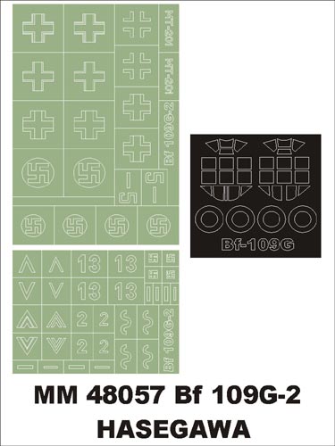 Montex MXMM48057 1:48 Messerschmitt Bf-109G-2 canopy frame paint masks