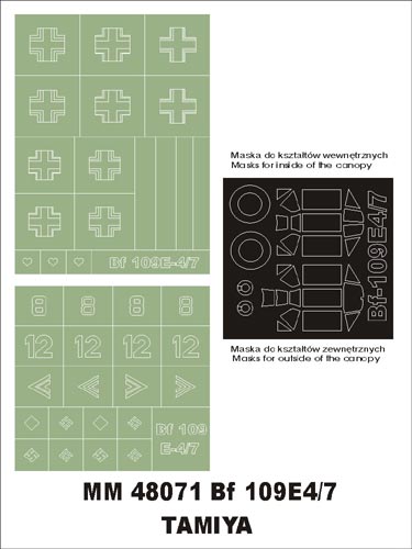 Montex MXMM48071 1:48 Messerschmitt Bf-109E-4/7 canopy frame paint masks