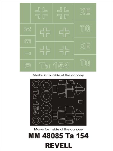 Montex MXMM48085 1:48 Focke-Wulf Ta-154 canopy frame paint masks