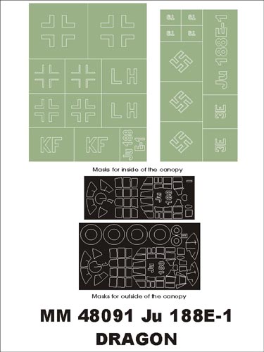 Montex MXMM48091 1:48 Junkers Ju-188E-1 canopy frame paint masks