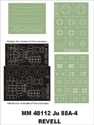 Montex MXMM48112 1:48 Junkers Ju-88A-4 canopy frame paint masks