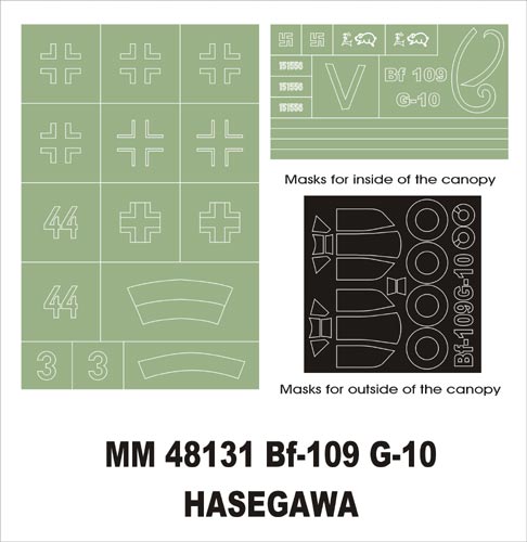 Montex MXMM48131 1:48 Messerschmitt Bf-109G-10 canopy frame paint masks