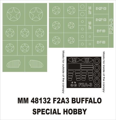 Montex MXMM48132 1:48 Brewster F2A-3 Buffalo canopy frame paint masks