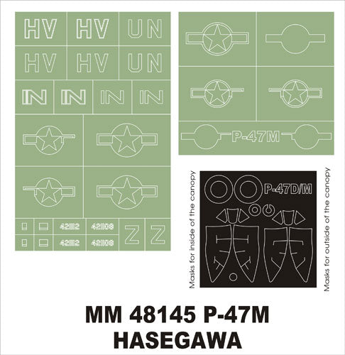 Montex MXMM48145 1:48 Republic P-47M canopy frame paint masks