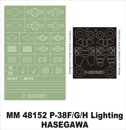 Montex MXMM48152 1:48 Lockheed P-38F/P-38G/P-38H canopy frame paint masks