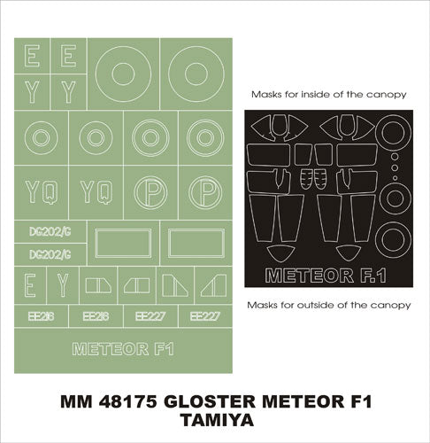 Montex MXMM48175 1:48 Gloster Meteor F.I canopy frame paint masks