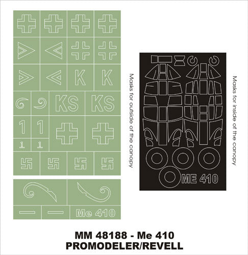 Montex MXMM48188 1:48 Messerschmitt Me-410B canopy frame paint masks