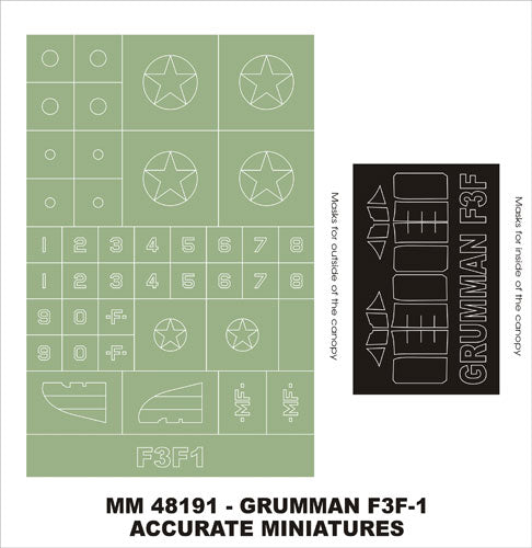 Montex MXMM48191 1:48 Grumman F3F-1 canopy frame paint masks