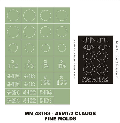 Montex MXMM48193 A5M1/A5M2 Claude Canopy Paint Masks 1:48